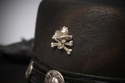 The Gravedigger Gambler Fedora: Handmade Wool Felt Cowboy Hat with Silver Details
