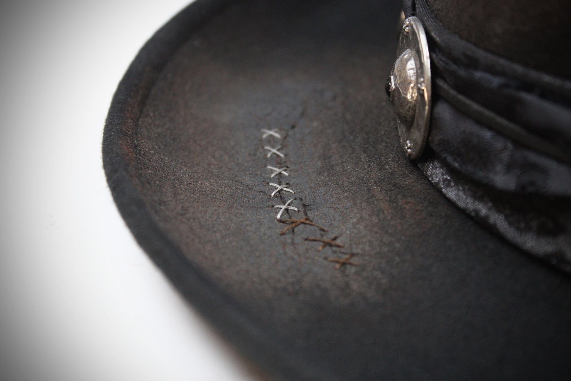 The Gravedigger Gambler Fedora: Handmade Wool Felt Cowboy Hat with Silver Details