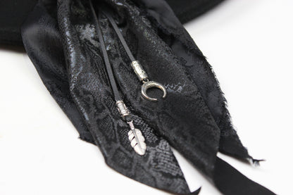 The Gravedigger Gambler Fedora: Handmade Wool Felt Cowboy Hat with Silver Details