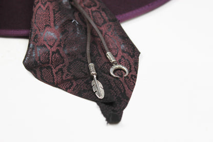 One Off Custom Fedora: Plum Wool Felt Wide Flat Brim Fedora Medium 57cm