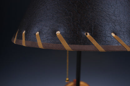 Skull Cowboy Boot Lamp: Resin Western Decor with Leather Shade