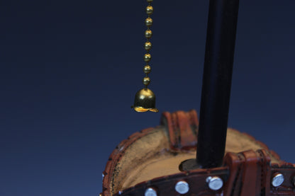 Skull Cowboy Boot Lamp: Resin Western Decor with Leather Shade