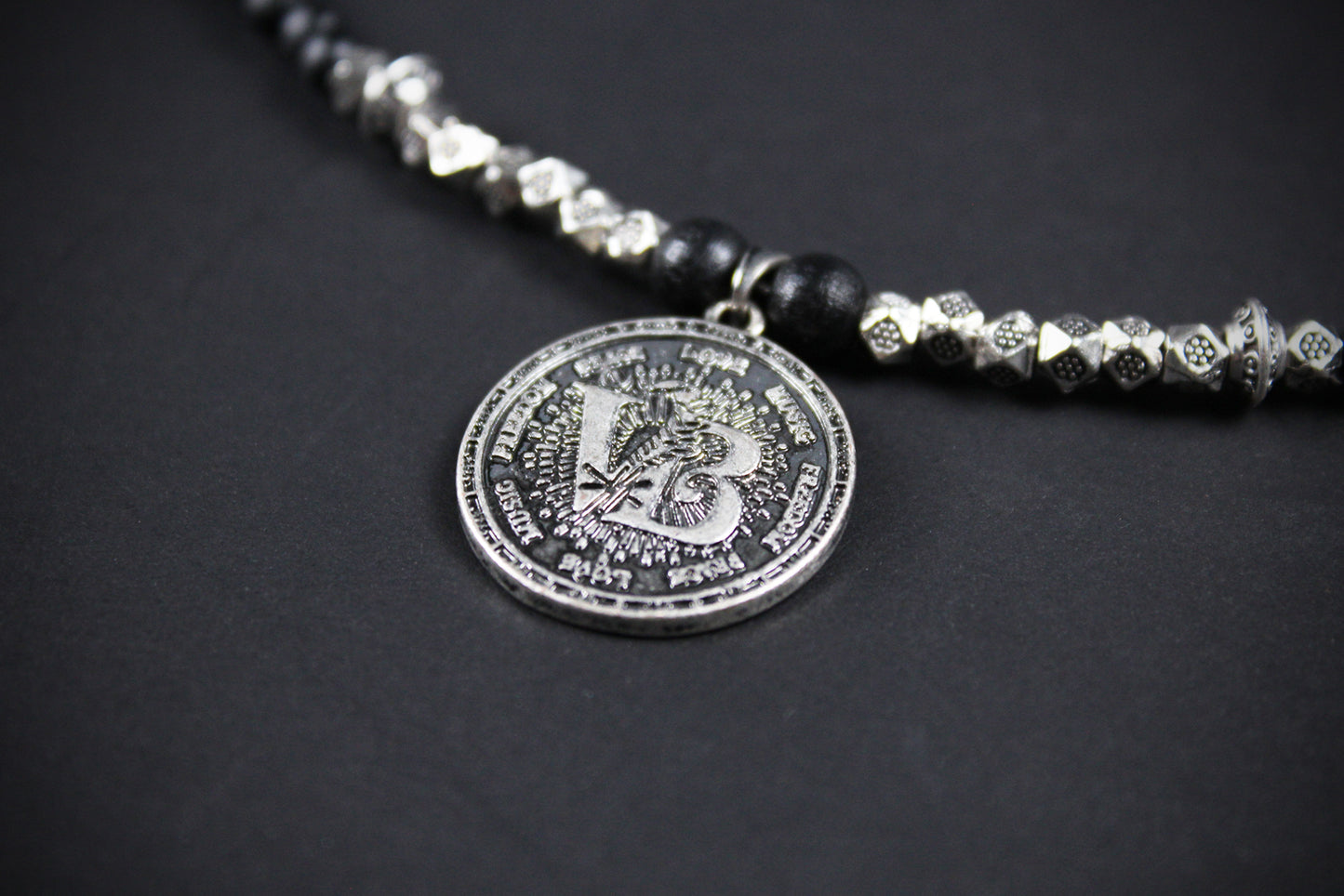 Valhalla Turquoise Layered Necklace Set: Viking Arrowhead, Pirate Coin, Black Wood & Howlite