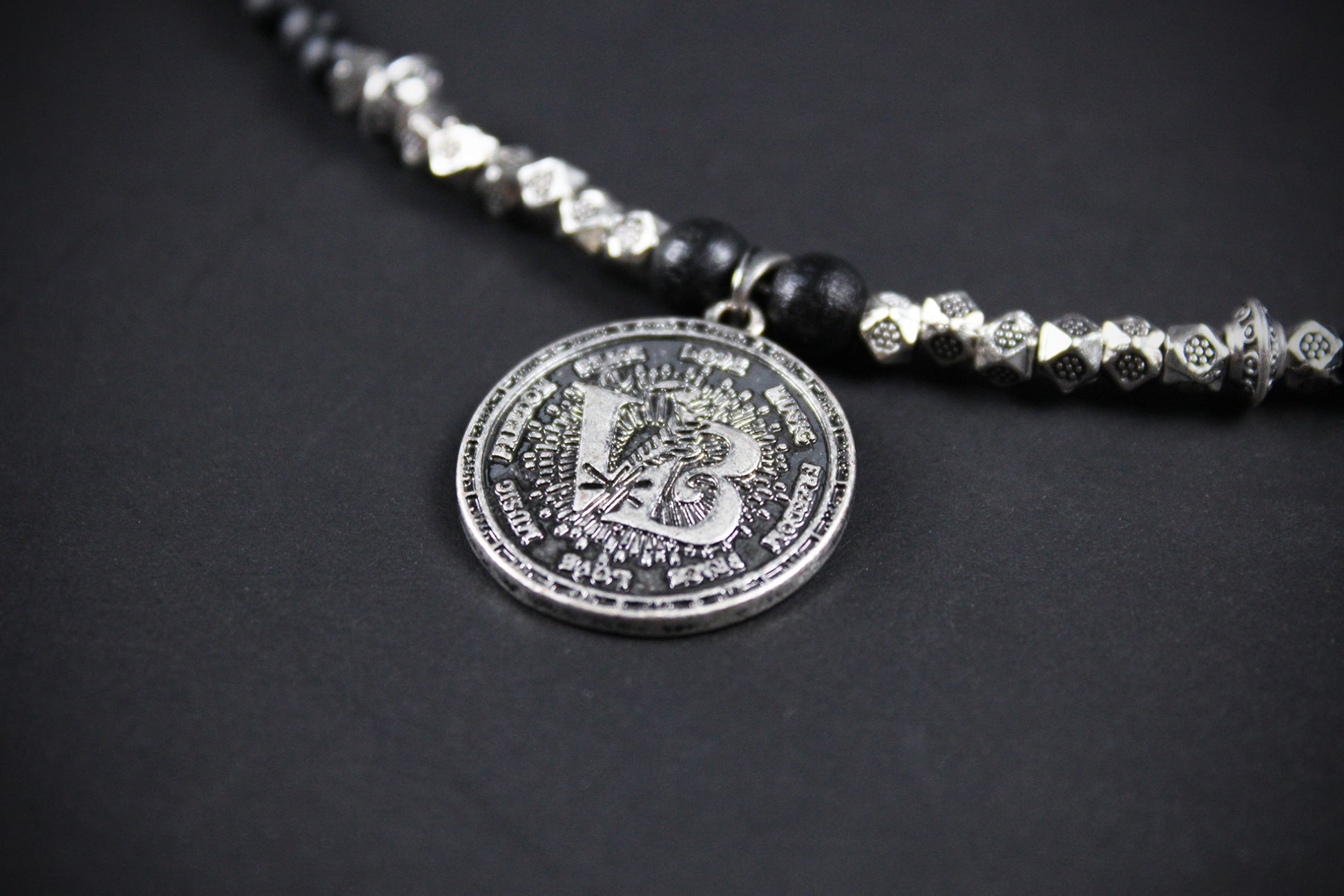 Valhalla Turquoise Layered Necklace Set: Viking Arrowhead, Pirate Coin, Black Wood & Howlite