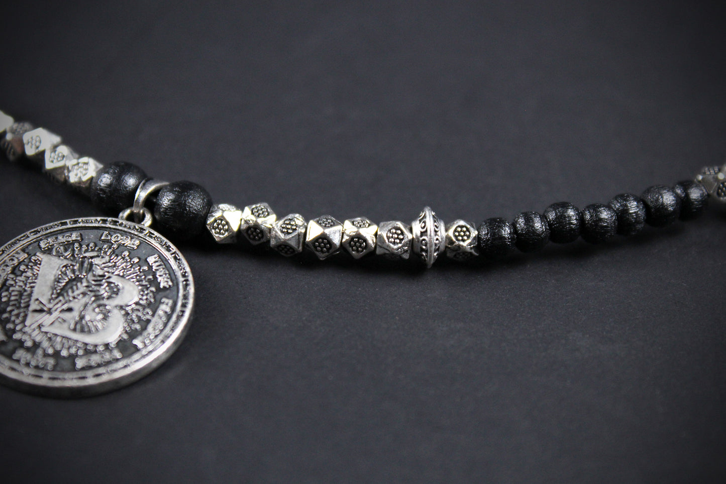 Valhalla Turquoise Layered Necklace Set: Viking Arrowhead, Pirate Coin, Black Wood & Howlite