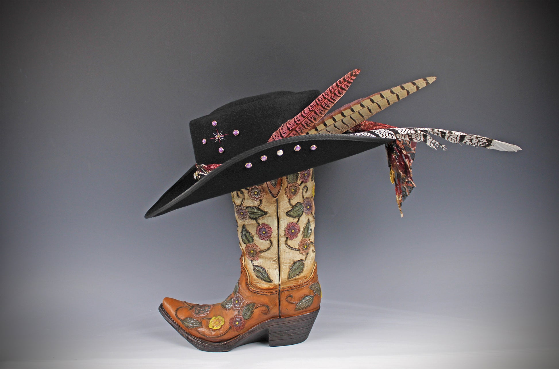 The Strawberry Fields Fedora : Western Style Hat with Elaborate Detailing