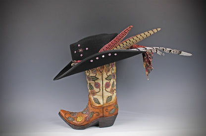 The Strawberry Fields Fedora : Western Style Hat with Elaborate Detailing