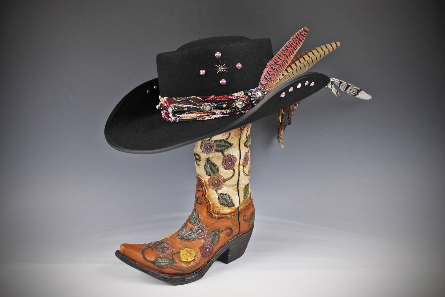 The Strawberry Fields Fedora : Western Style Hat with Elaborate Detailing