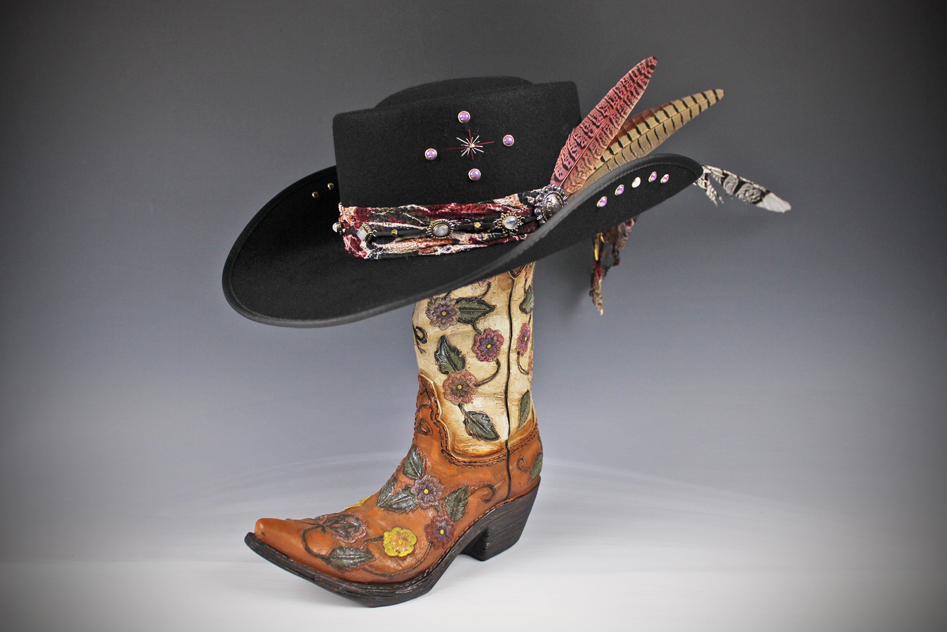 The Strawberry Fields Fedora : Western Style Hat with Elaborate Detailing