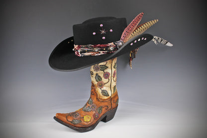The Strawberry Fields Fedora : Western Style Hat with Elaborate Detailing