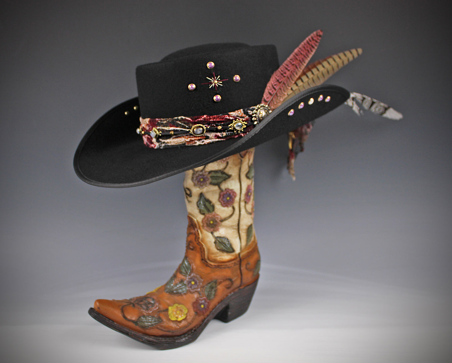 The Strawberry Fields Fedora : Western Style Hat with Elaborate Detailing