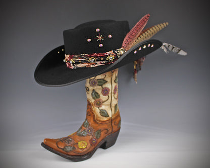 The Strawberry Fields Fedora : Western Style Hat with Elaborate Detailing