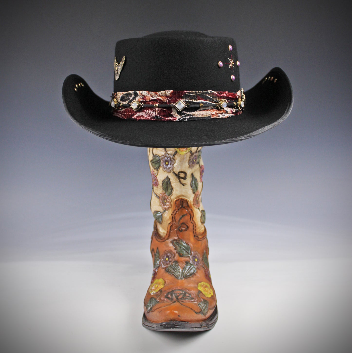The Strawberry Fields Fedora : Western Style Hat with Elaborate Detailing