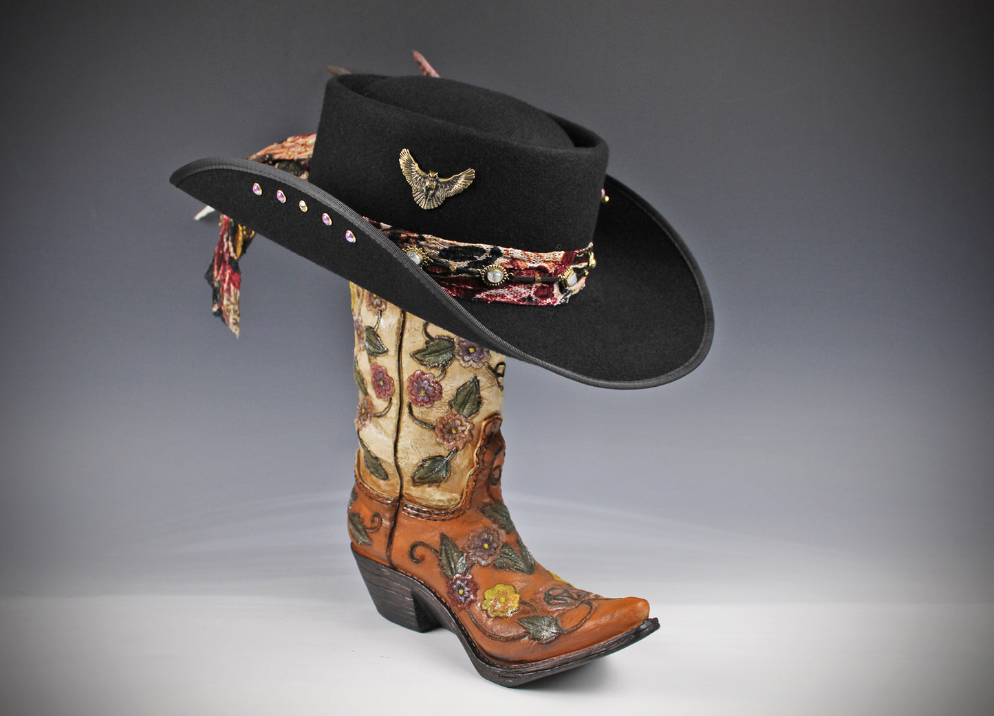 The Strawberry Fields Fedora : Western Style Hat with Elaborate Detailing
