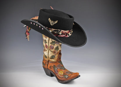 The Strawberry Fields Fedora : Western Style Hat with Elaborate Detailing