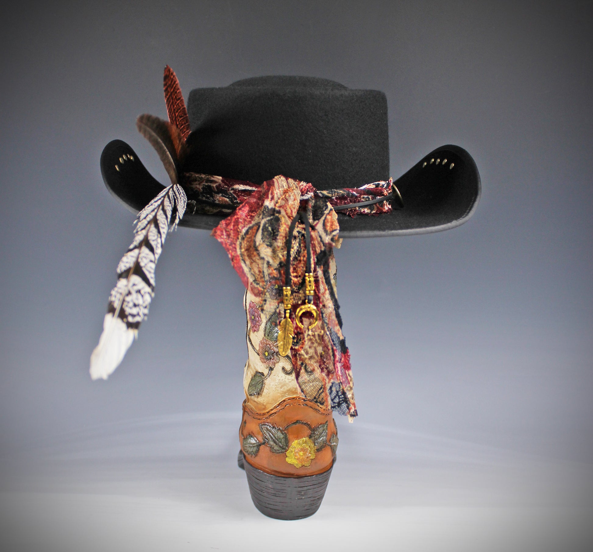 The Strawberry Fields Fedora : Western Style Hat with Elaborate Detailing