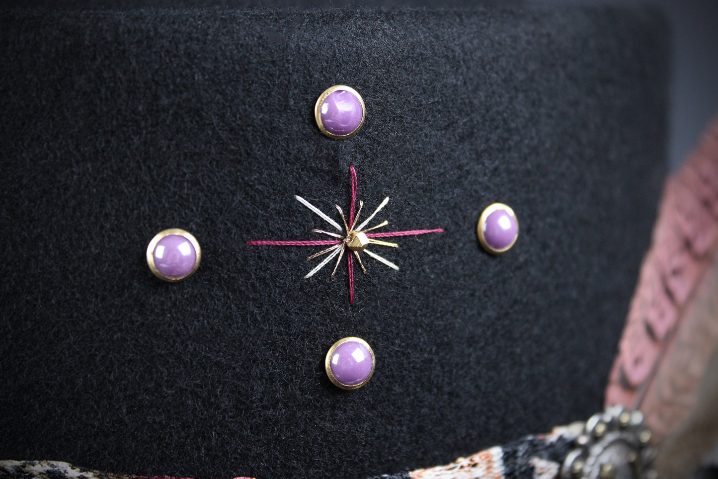 The Strawberry Fields Fedora : Western Style Hat with Elaborate Detailing