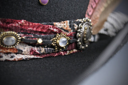 The Strawberry Fields Fedora : Western Style Hat with Elaborate Detailing