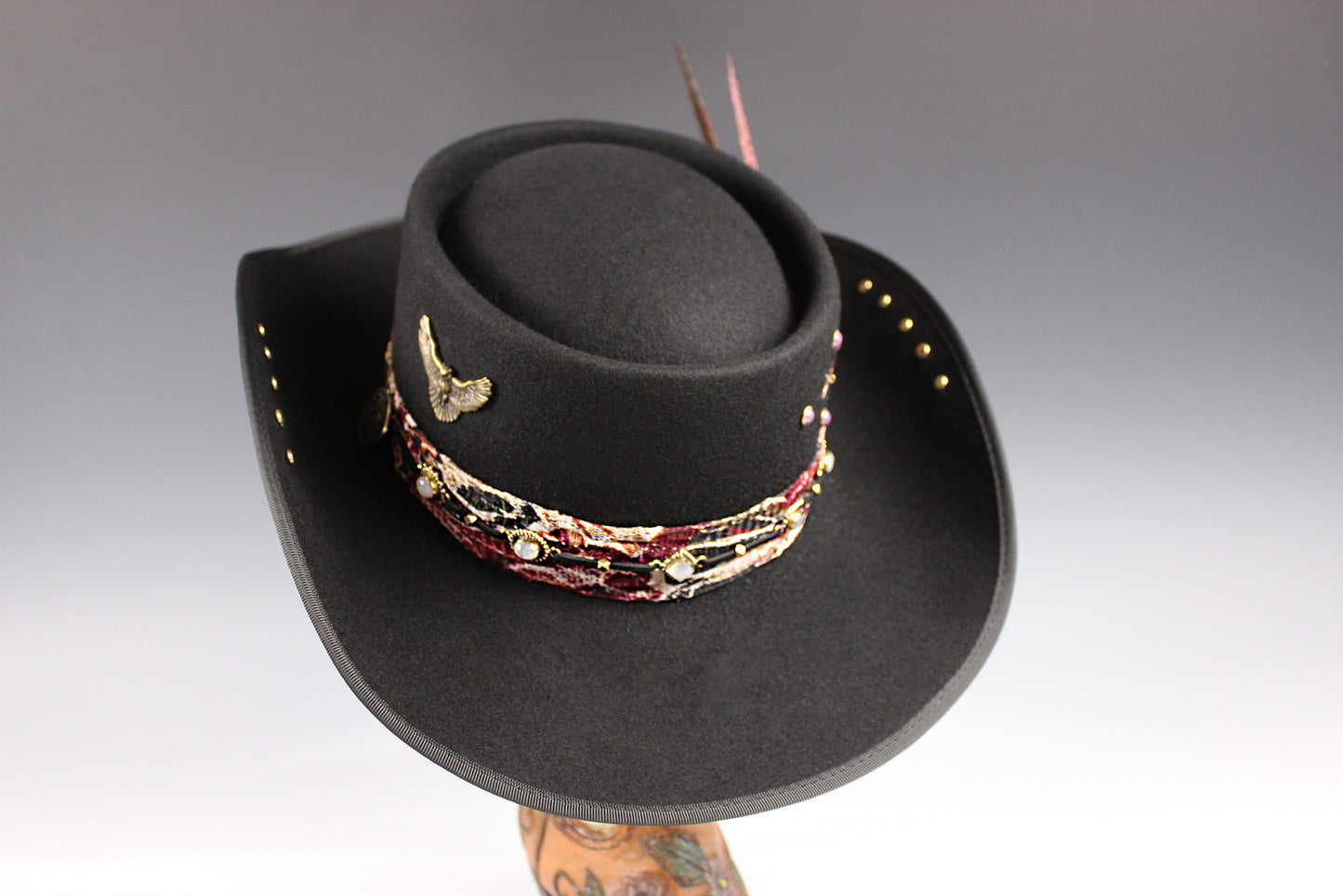 The Strawberry Fields Fedora : Western Style Hat with Elaborate Detailing