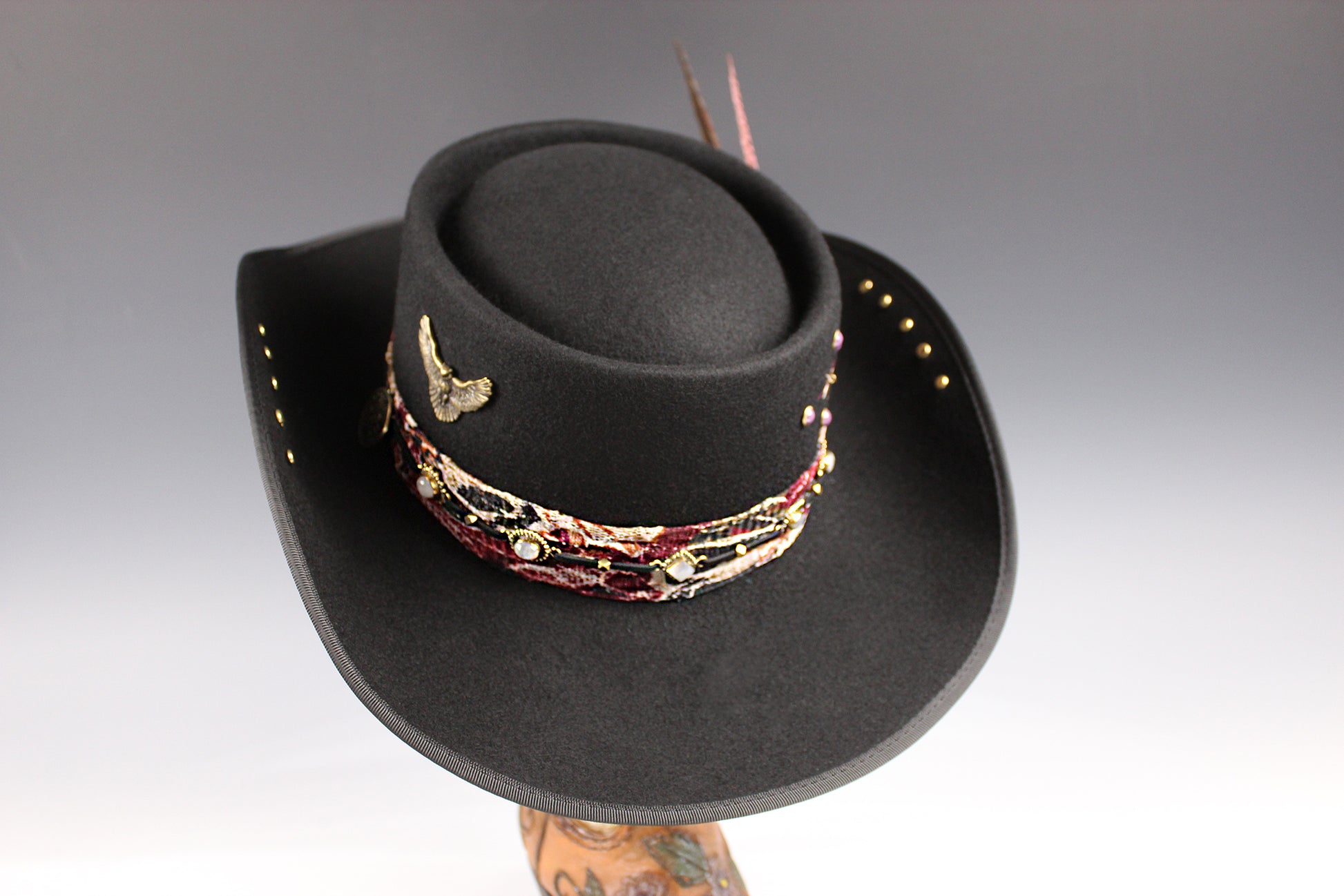 The Strawberry Fields Fedora : Western Style Hat with Elaborate Detailing