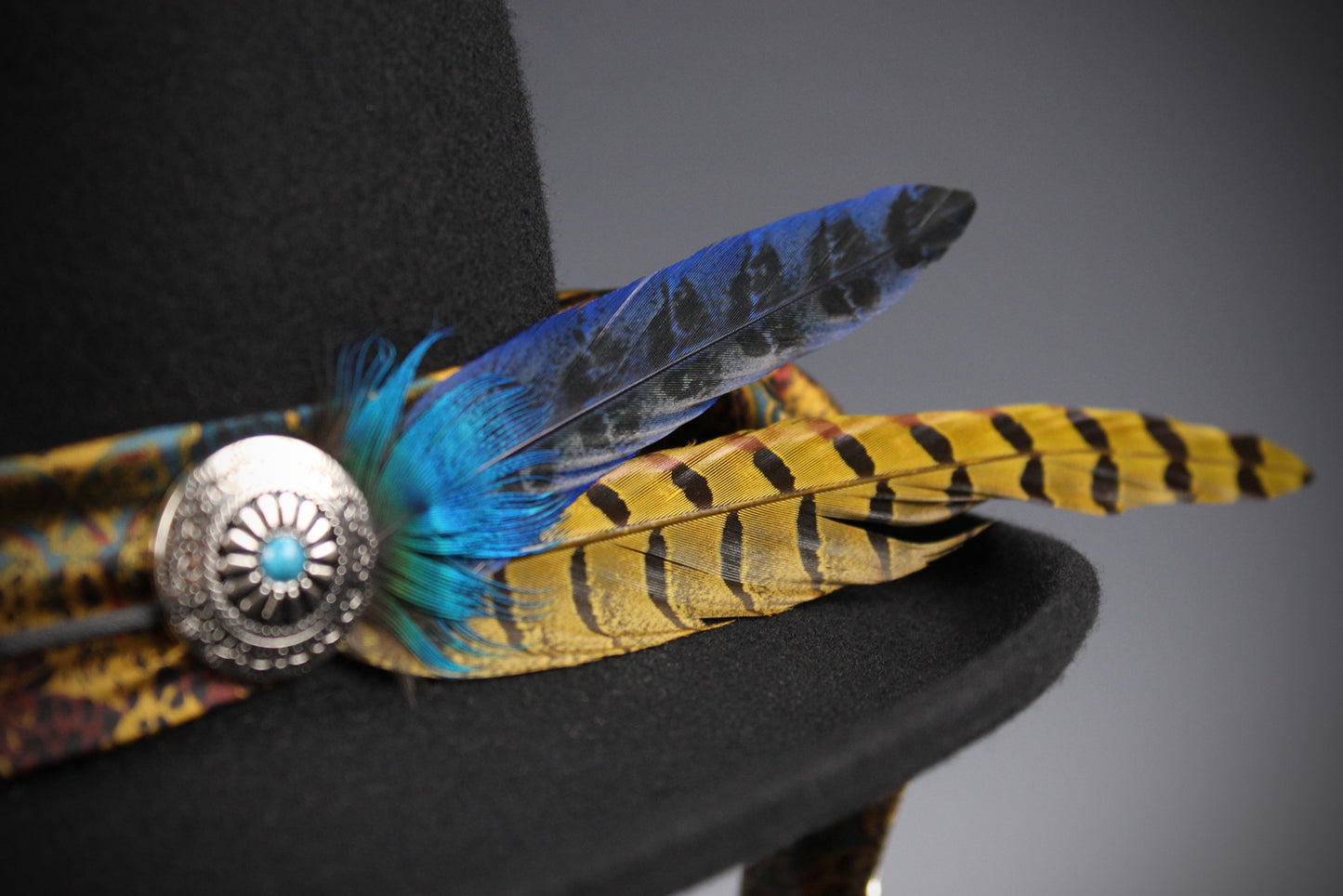 The Toledo Gambler - Handmade Wool Felt Fedora Hat: Country Western Style with Silver Detail