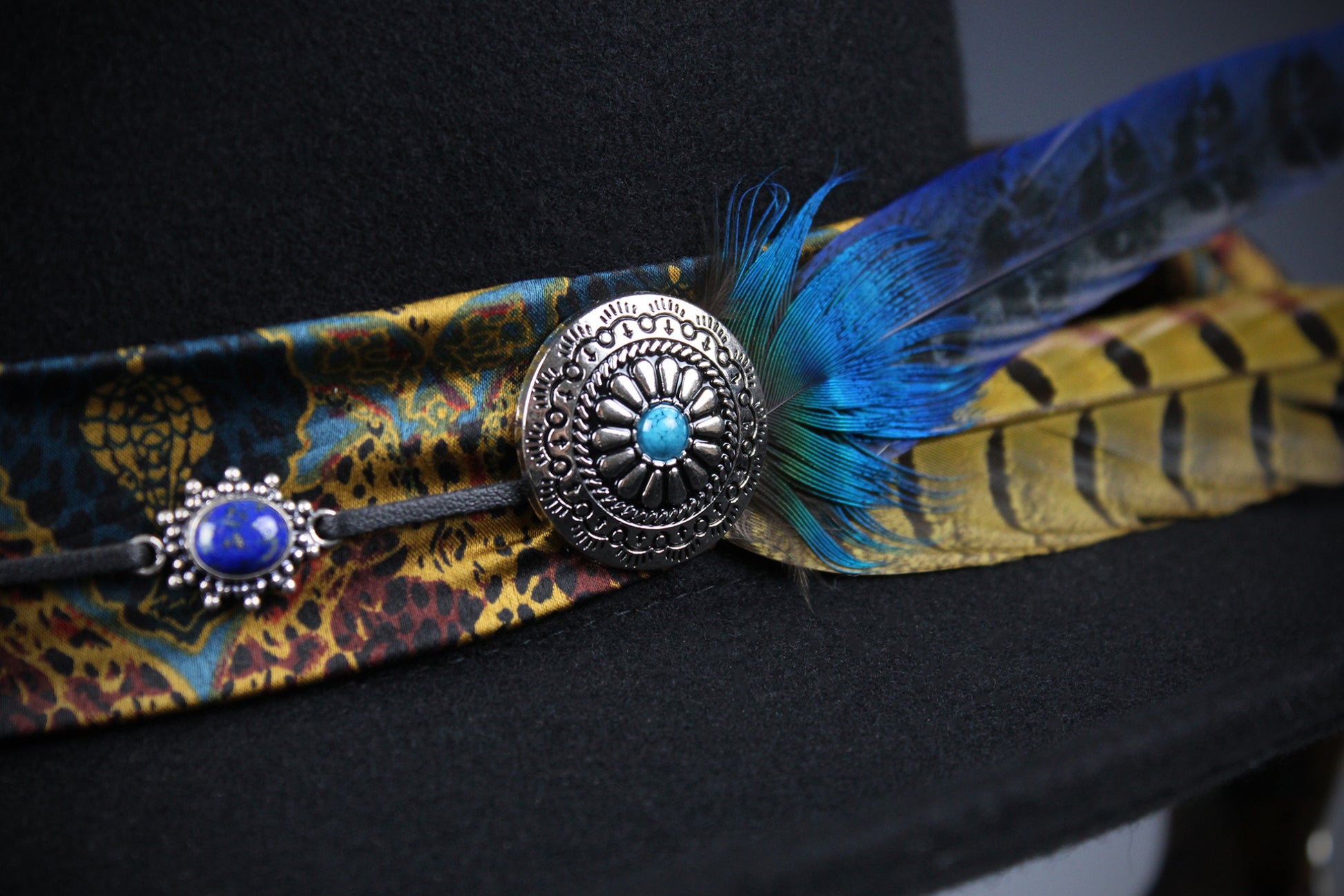 The Toledo Gambler - Handmade Wool Felt Fedora Hat: Country Western Style with Silver Detail