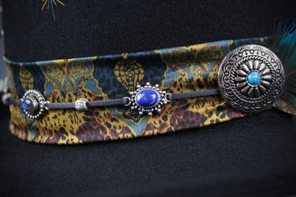 The Toledo Gambler - Handmade Wool Felt Fedora Hat: Country Western Style with Silver Detail