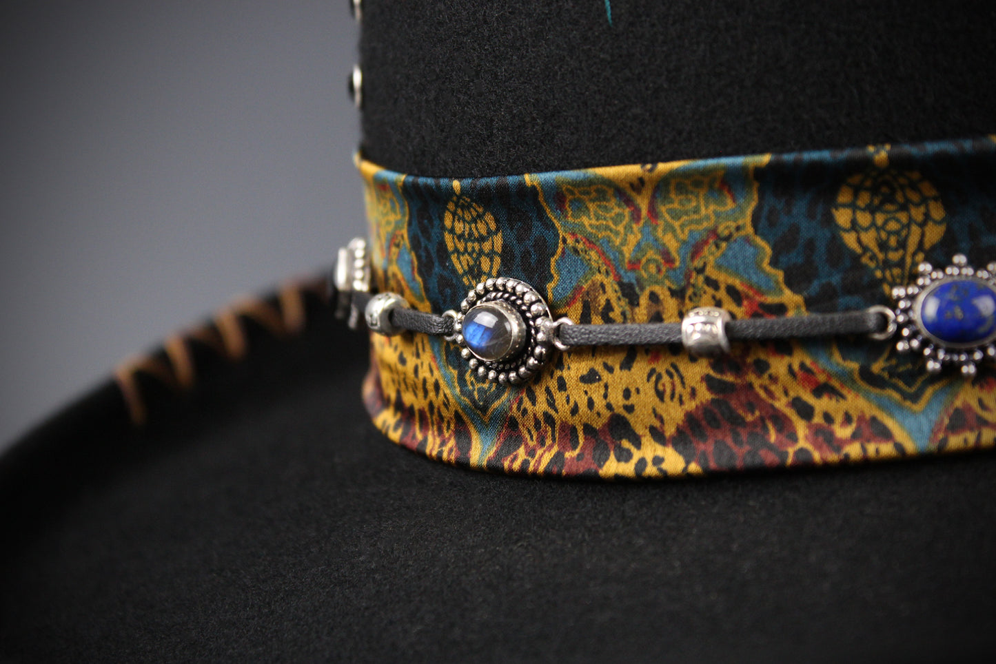 The Toledo Gambler - Handmade Wool Felt Fedora Hat: Country Western Style with Silver Detail