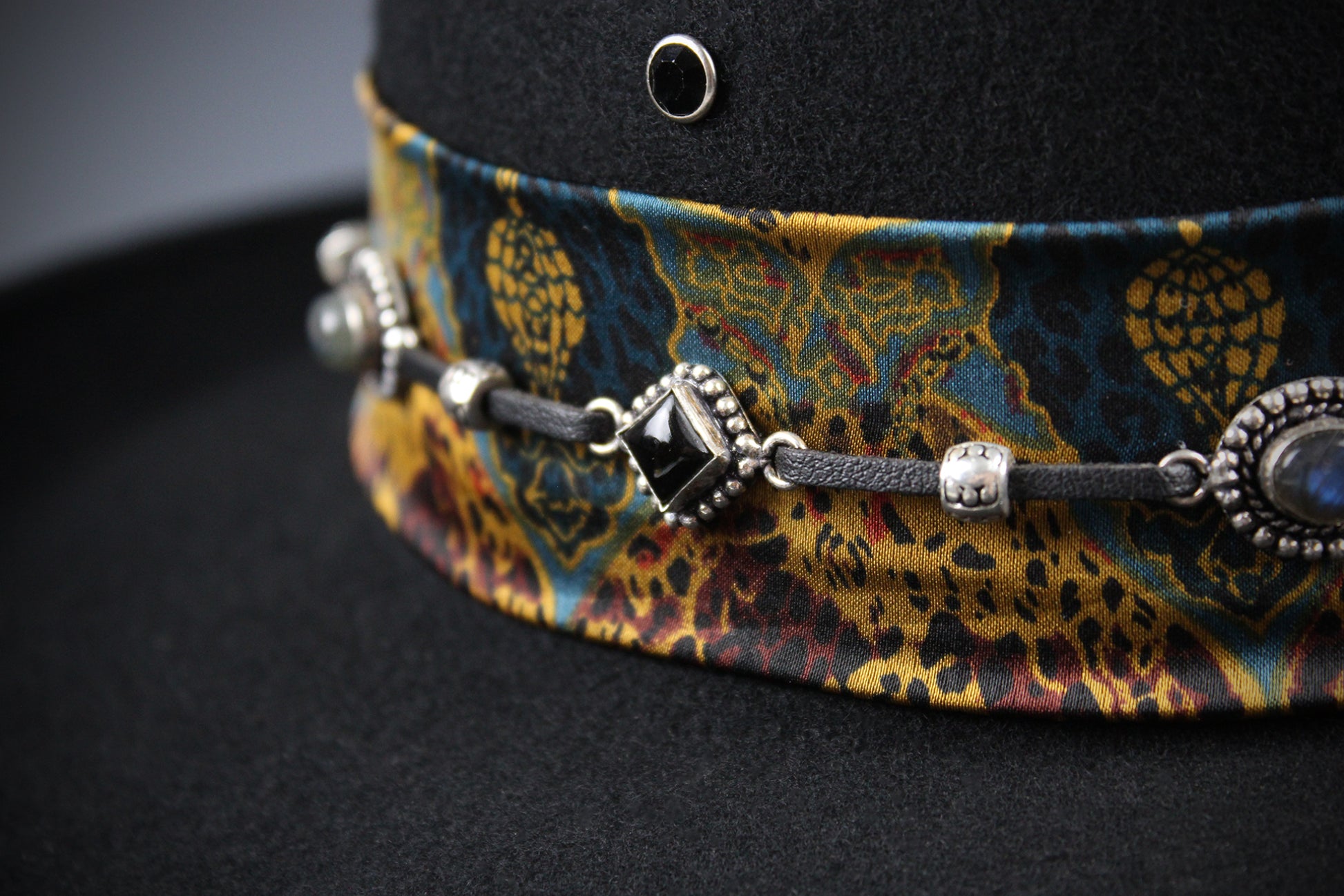 The Toledo Gambler - Handmade Wool Felt Fedora Hat: Country Western Style with Silver Detail