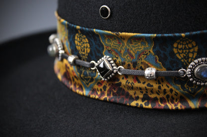 The Toledo Gambler - Handmade Wool Felt Fedora Hat: Country Western Style with Silver Detail