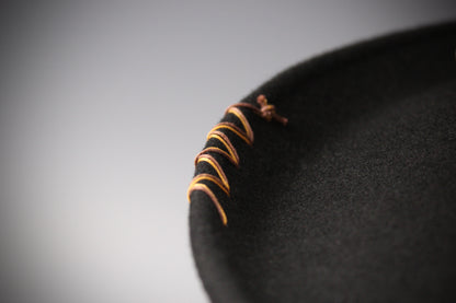 The Toledo Gambler - Handmade Wool Felt Fedora Hat: Country Western Style with Silver Detail