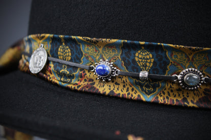 The Toledo Gambler - Handmade Wool Felt Fedora Hat: Country Western Style with Silver Detail