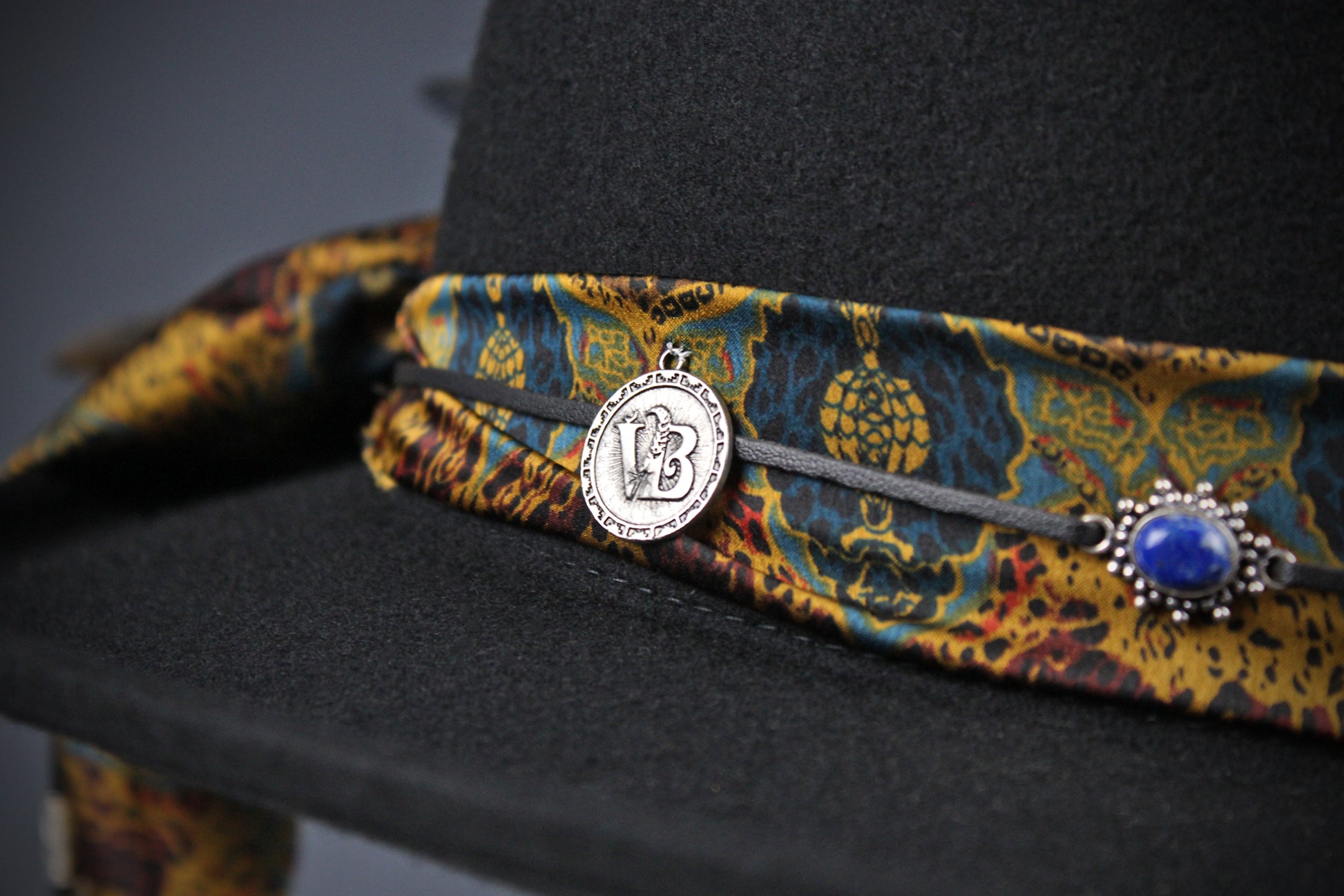 The Toledo Gambler - Handmade Wool Felt Fedora Hat: Country Western Style with Silver Detail