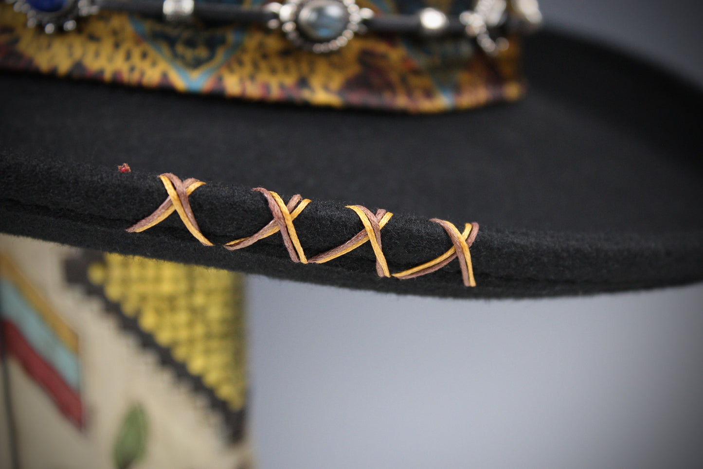 The Toledo Gambler - Handmade Wool Felt Fedora Hat: Country Western Style with Silver Detail