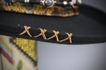 The Toledo Gambler - Handmade Wool Felt Fedora Hat: Country Western Style with Silver Detail