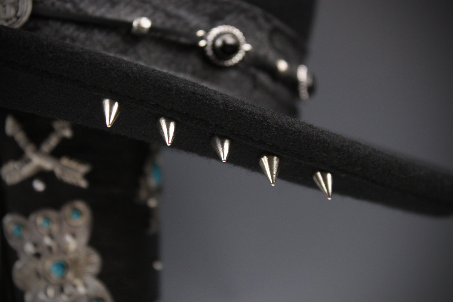 The Silver Hawk Gambler - Handmade Wool Felt Fedora Hat : Country Western Style with Silver Detail