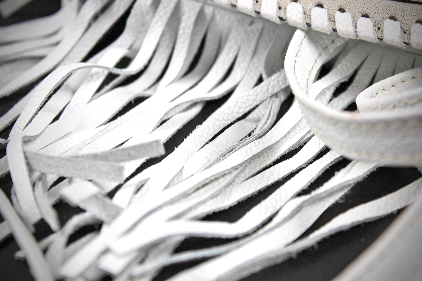 The Dixie White Leather Shoulder Bag : Hand Tooled, Flower Design