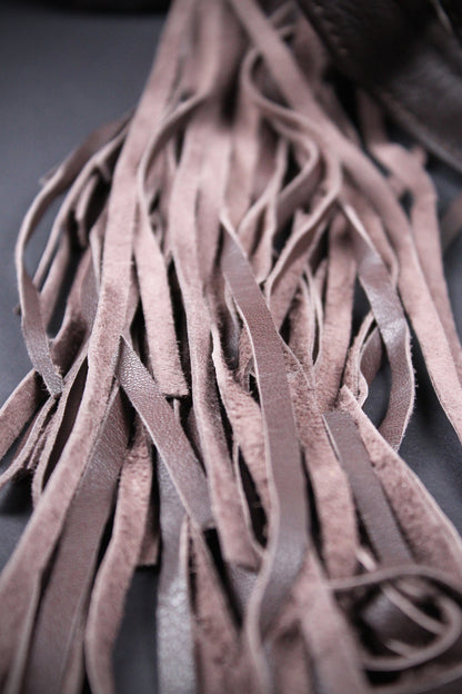 The Buffalo Girl Brown Leather Shoulder Bag : Acid Wash Cowhide with turquoise