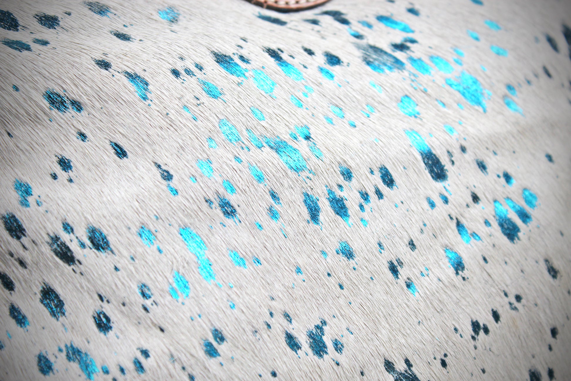 The Buffalo Girl Brown Leather Shoulder Bag : Acid Wash Cowhide with turquoise