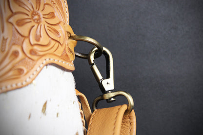 The Gold Girl Brown Leather Shoulder Bag : Cowhide with Fringe