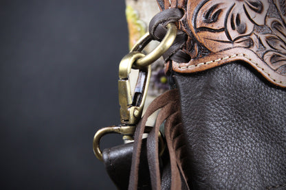 The Acid Leather Shoulder Bag : Cowhide with Fringe