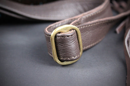 The Cosmic Cowgirl Leather Shoulder Bag : Cowhide with Fringe