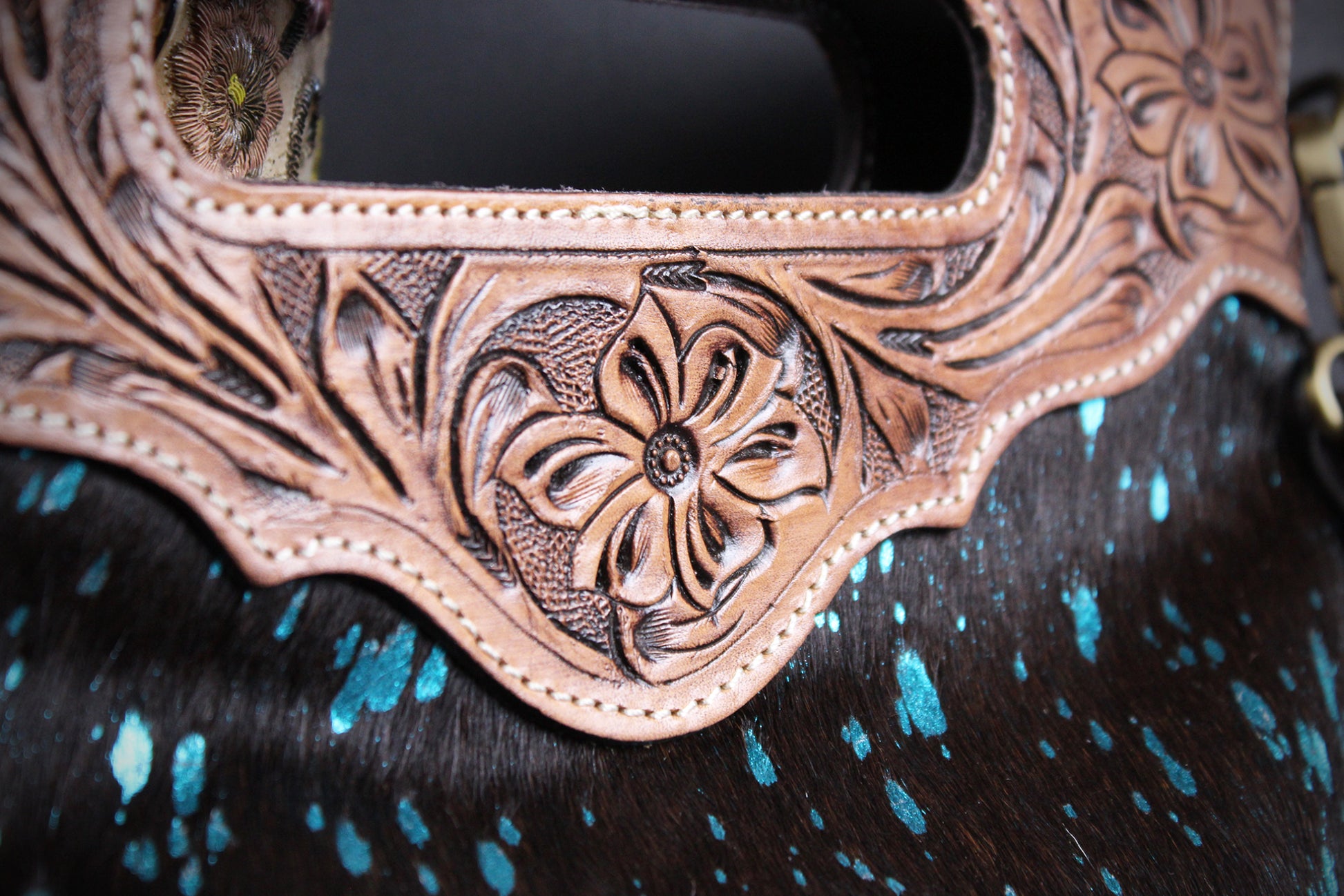 The Cosmic Cowgirl Leather Shoulder Bag : Cowhide with Fringe