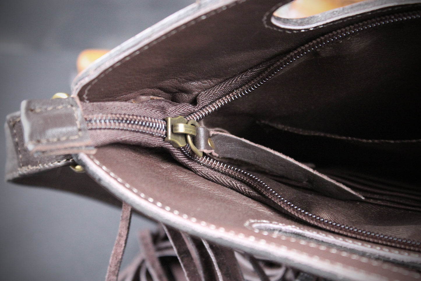 The Cosmic Cowgirl Leather Shoulder Bag : Cowhide with Fringe