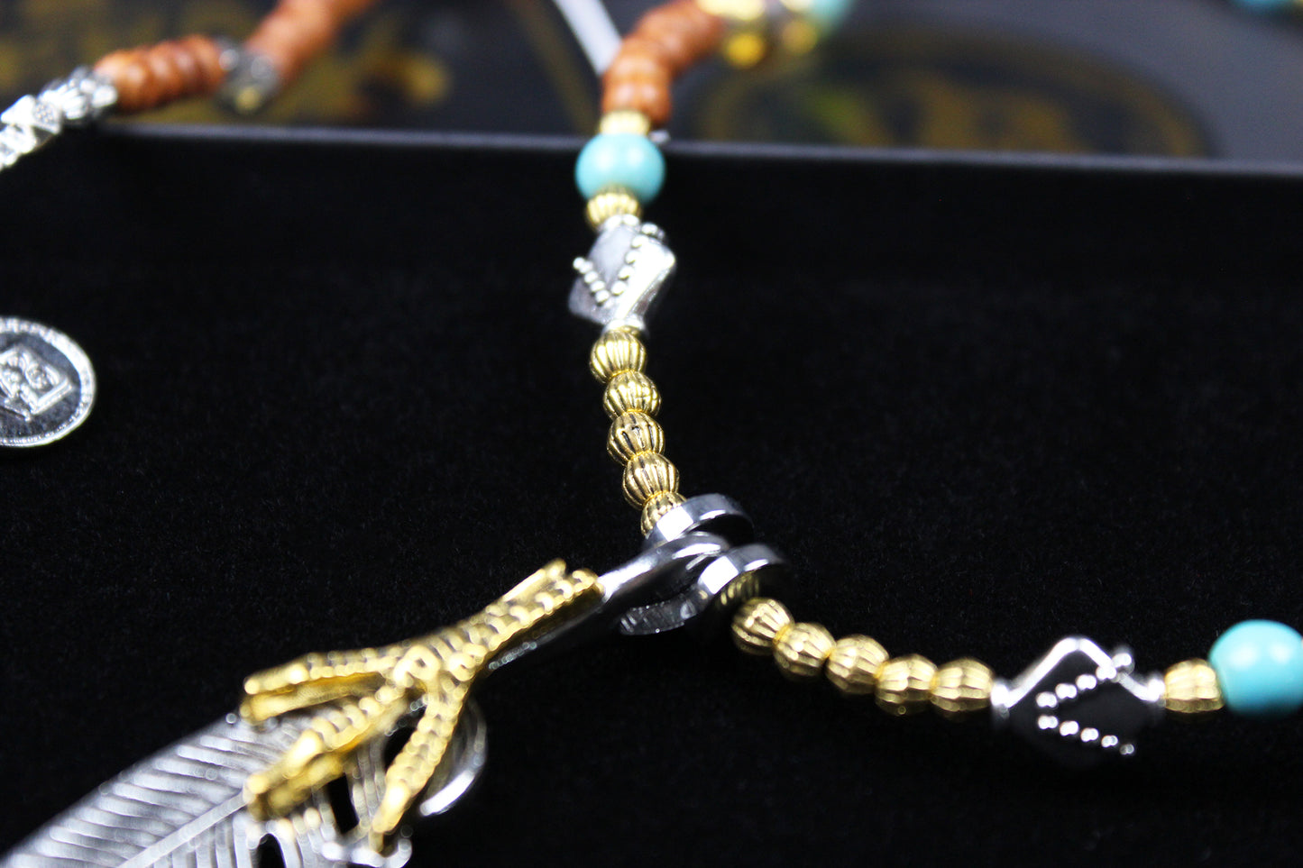 The Montana Necklace, Detailed with madre de cacao, howlite, tiger's eye and silver beading.