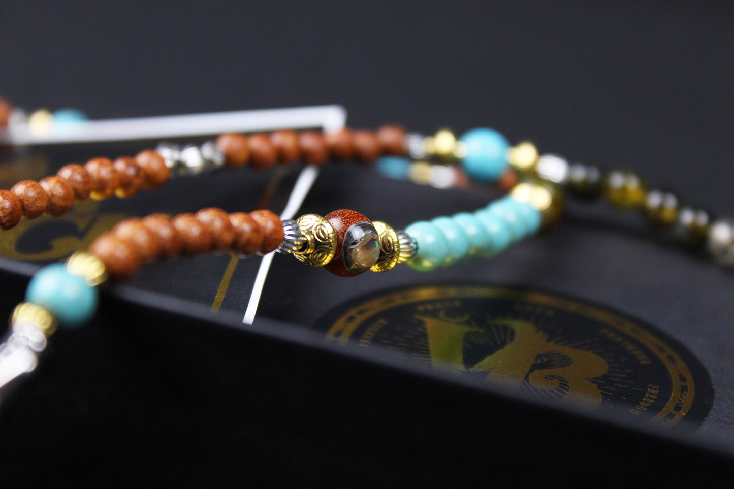 The Montana Necklace, Detailed with madre de cacao, howlite, tiger's eye and silver beading.
