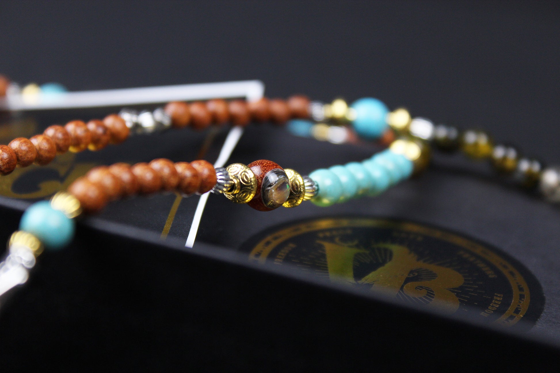 The Montana Necklace, Detailed with madre de cacao, howlite, tiger's eye and silver beading.