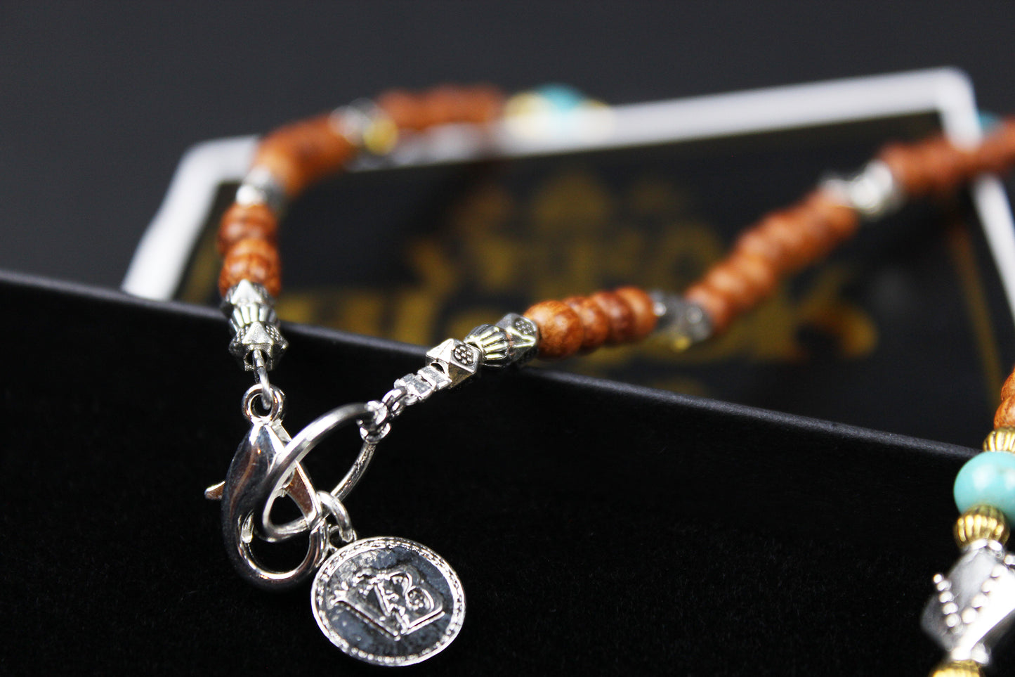 The Montana Necklace, Detailed with madre de cacao, howlite, tiger's eye and silver beading.