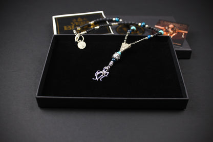 The Kraken Necklace : Short Unisex Necklace with intricate beading and an octopus pendant