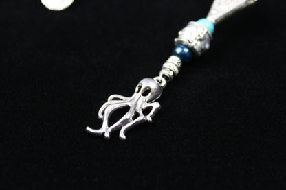 The Kraken Necklace : Short Unisex Necklace with intricate beading and an octopus pendant